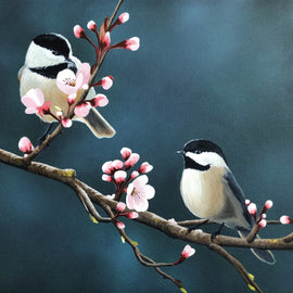 Chickadee & CherryBlossoms